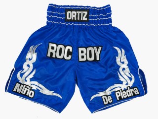 Pantalones boxeo personalizados : KNBXCUST-2041-Azul